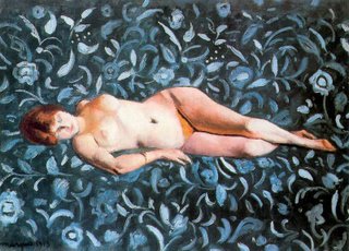 Albert Marquet - Desnudo sobre fondo azul